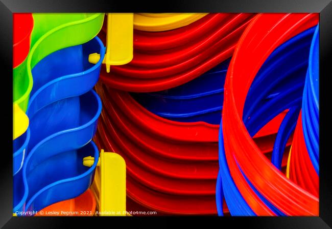 Buckets of Fun Framed Print by Lesley Pegrum