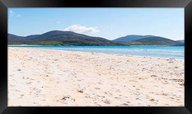 Sunny Luskentyre beach, Scotland. Framed Print by Andrea Obzerova