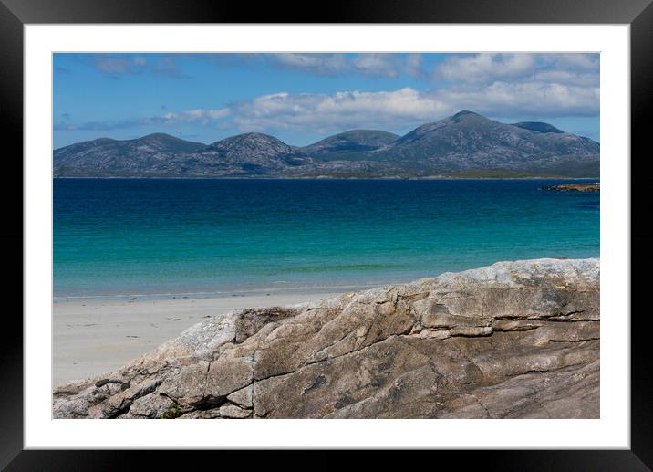 White sandy beach, Luskentyre, Isle of Harris, Hebrides, Scotland. Framed Mounted Print by Andrea Obzerova