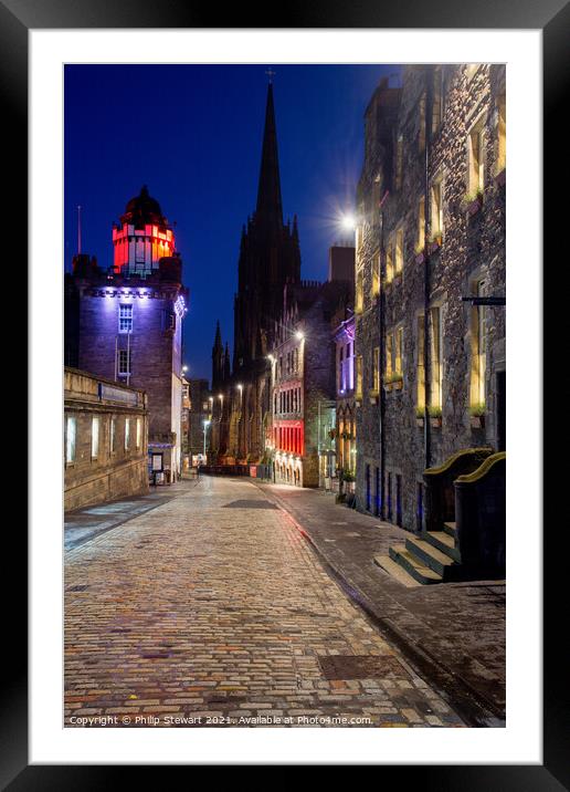 Castlehill, Royal Mile, Edinburgh Framed Mounted Print by Philip Stewart