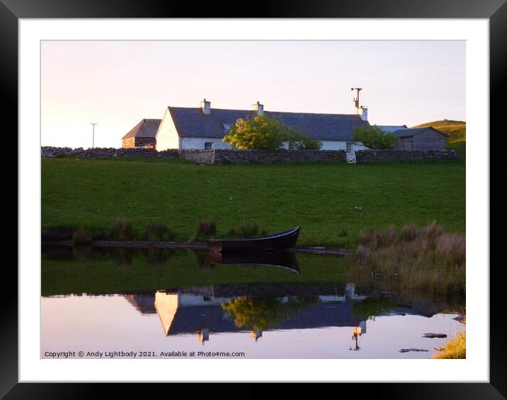 Cottage Reflection Framed Mounted Print by Andy Lightbody