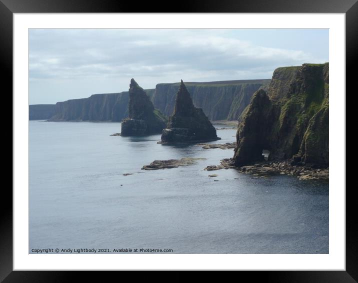 Thirle Door and the Stacks of Duncansby Framed Mounted Print by Andy Lightbody