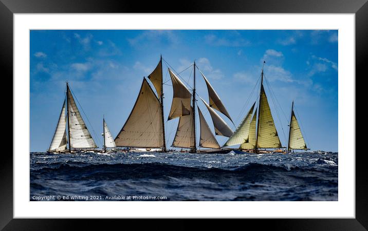 Classic yachts. Framed Mounted Print by Ed Whiting