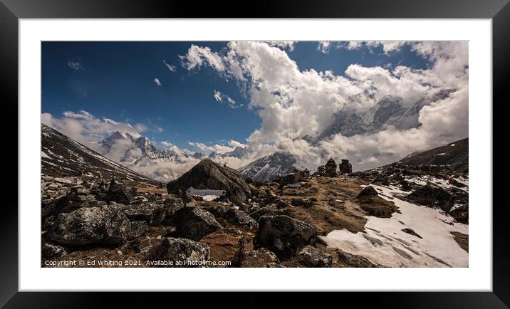 Everest trail  Framed Mounted Print by Ed Whiting