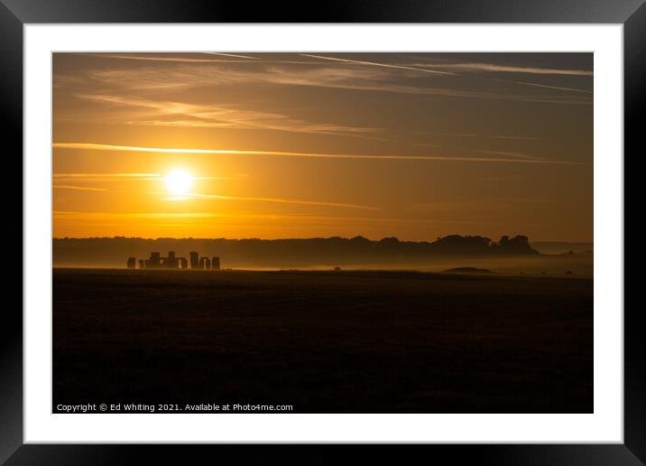 Sunrise over Stonehenge  Framed Mounted Print by Ed Whiting