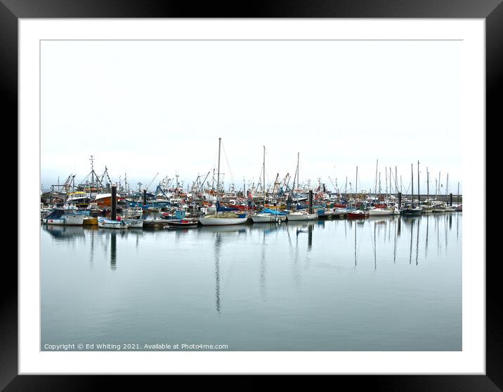 Newlyn Harbour Framed Mounted Print by Ed Whiting