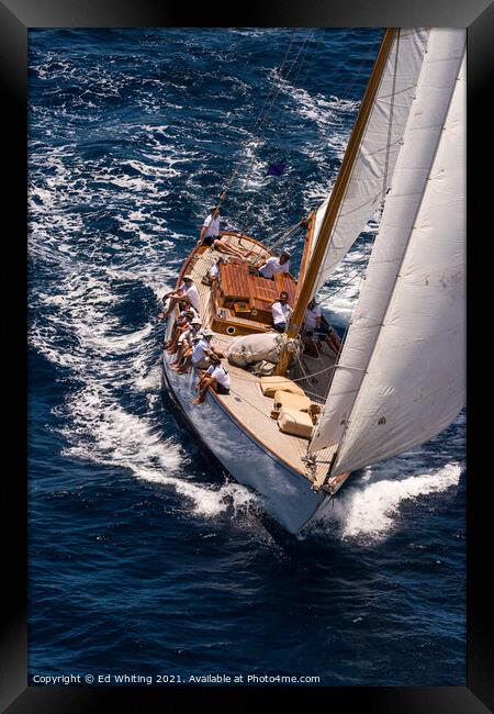 The Classic Yacht, The Blue Peter. Framed Print by Ed Whiting