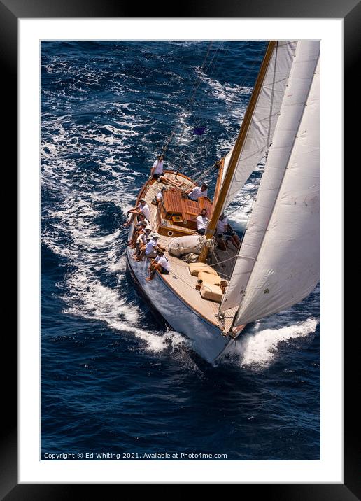 The Classic Yacht, The Blue Peter. Framed Mounted Print by Ed Whiting