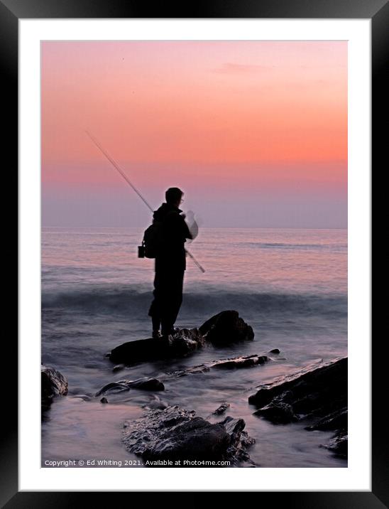 Fishing at Church Cove Framed Mounted Print by Ed Whiting