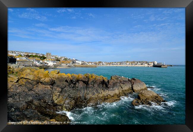St Ives bay Framed Print by Ed Whiting