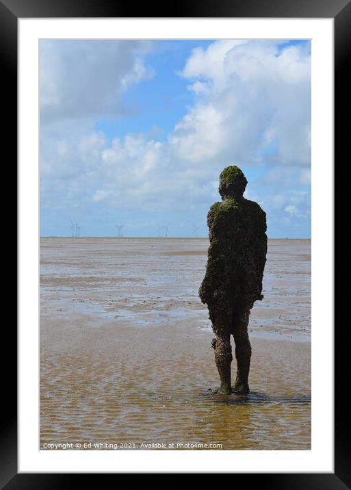 Antony Gormley another place Framed Mounted Print by Ed Whiting