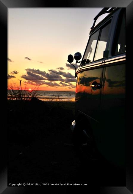VW sunset Framed Print by Ed Whiting