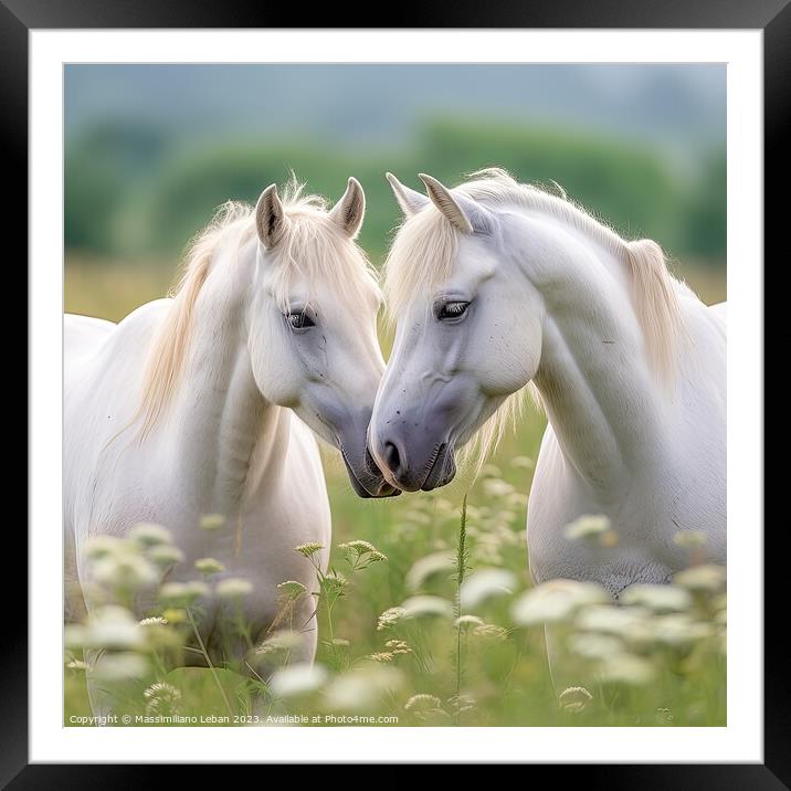 Horses in love Framed Mounted Print by Massimiliano Leban