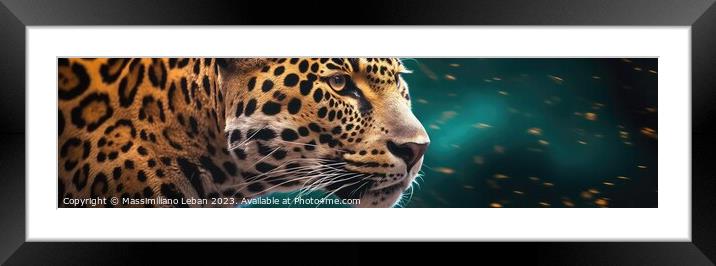 Jaguar Framed Mounted Print by Massimiliano Leban