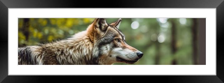 Wolf in the forest Framed Mounted Print by Massimiliano Leban