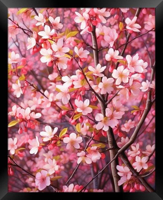 Spring Cherry Branch Framed Print by Massimiliano Leban