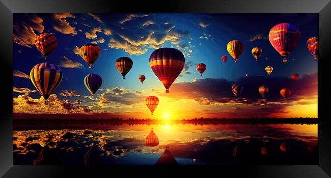 Hot air balloon Festival Framed Print by Massimiliano Leban