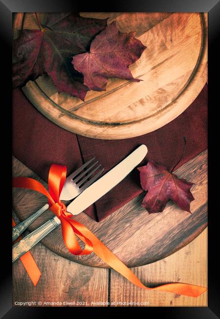 Autumn Dining Framed Print by Amanda Elwell