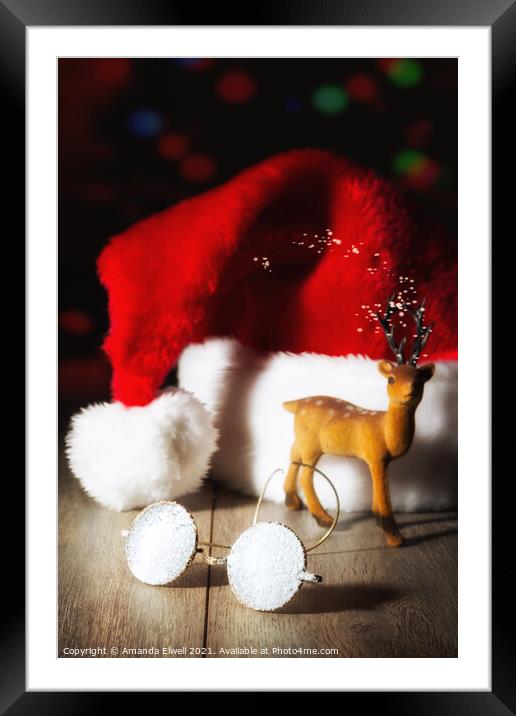 Santas' Glasses Framed Mounted Print by Amanda Elwell