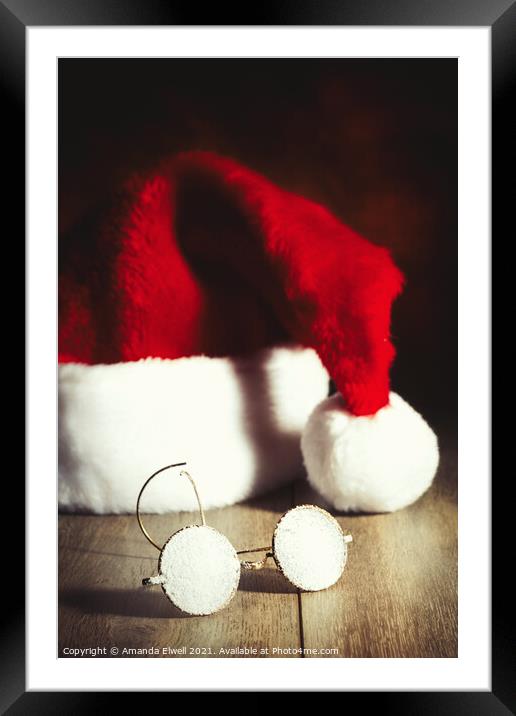 Santas Glasses Framed Mounted Print by Amanda Elwell