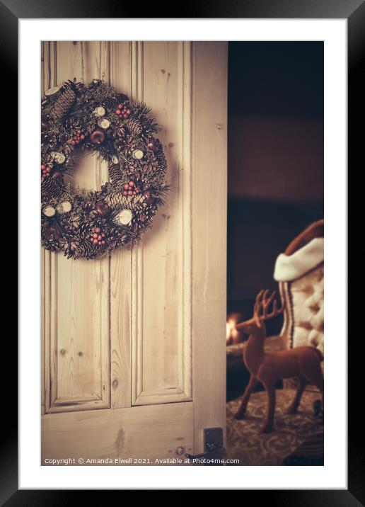 Open Christmas Door Framed Mounted Print by Amanda Elwell