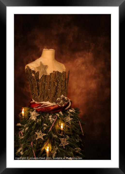 Christmas Mannequin Framed Mounted Print by Amanda Elwell