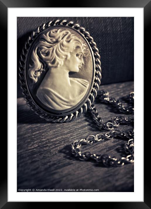 Cameo Necklace Framed Mounted Print by Amanda Elwell