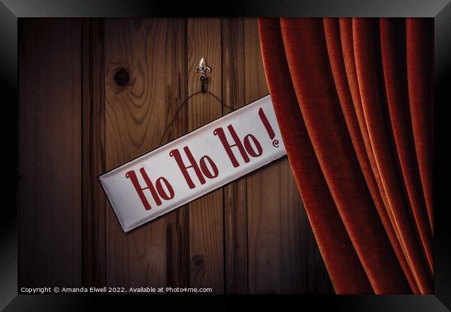 Christmas Sign HoHoHo Framed Print by Amanda Elwell