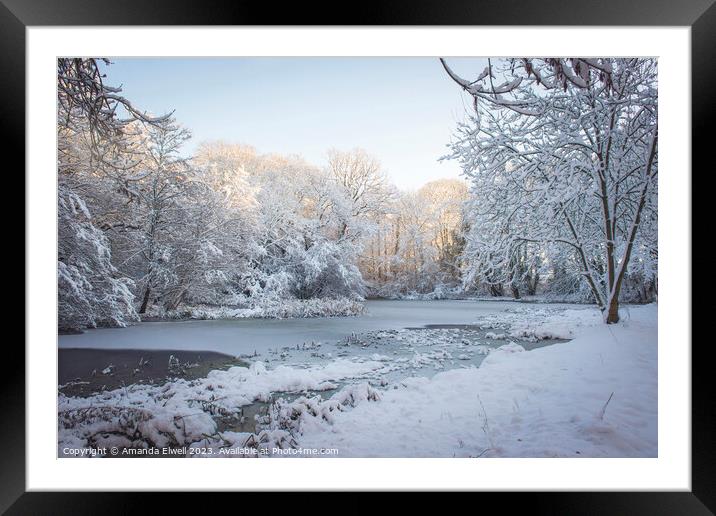 Frozen Pond Framed Mounted Print by Amanda Elwell