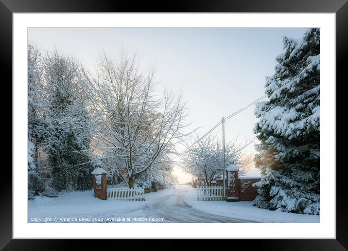 Winter Landscape Framed Mounted Print by Amanda Elwell