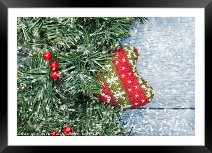 Christmas Card Framed Mounted Print by Amanda Elwell