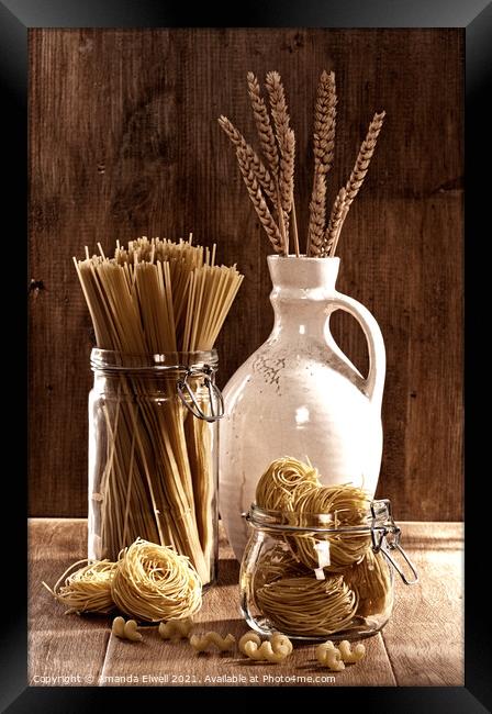Vintage Pasta & Spaghetti Framed Print by Amanda Elwell