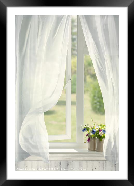 Open Country Window Framed Mounted Print by Amanda Elwell
