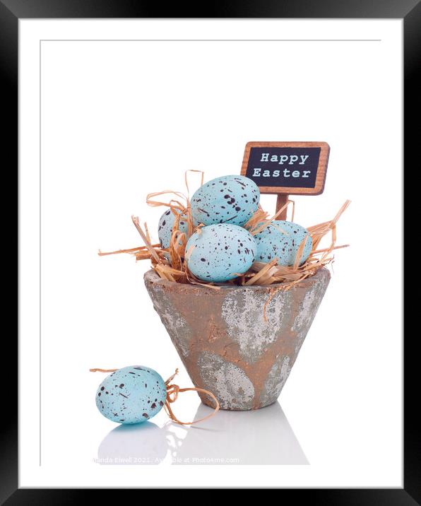 Happy Easter Framed Mounted Print by Amanda Elwell