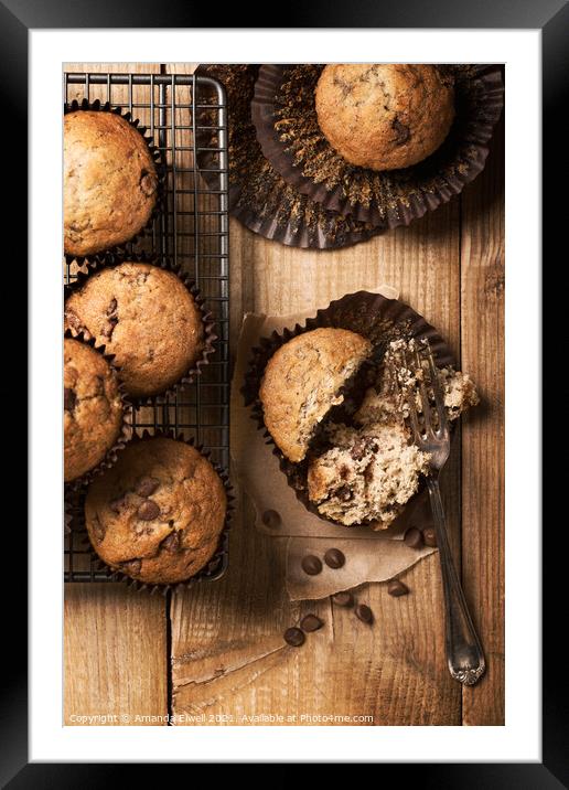Chocolate Chip Muffins Framed Mounted Print by Amanda Elwell