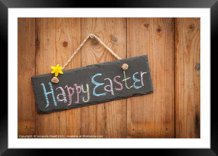 Easter Sign Framed Mounted Print by Amanda Elwell