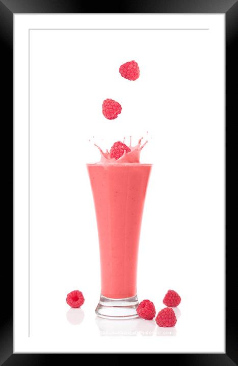 Raspberry and Strawberry Smoothie Framed Mounted Print by Amanda Elwell