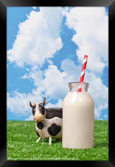 Milk Bottle Framed Print by Amanda Elwell