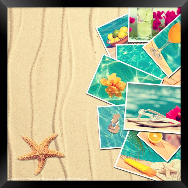 Vacation Postcards Framed Print by Amanda Elwell