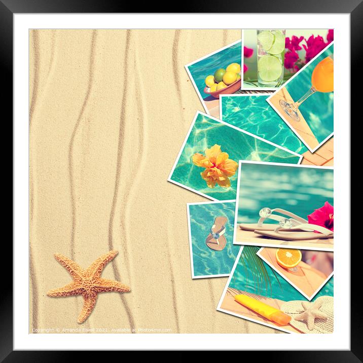 Vacation Postcards Framed Mounted Print by Amanda Elwell