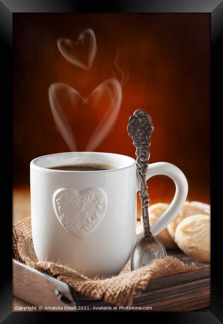 Valentine's Day Coffee Framed Print by Amanda Elwell