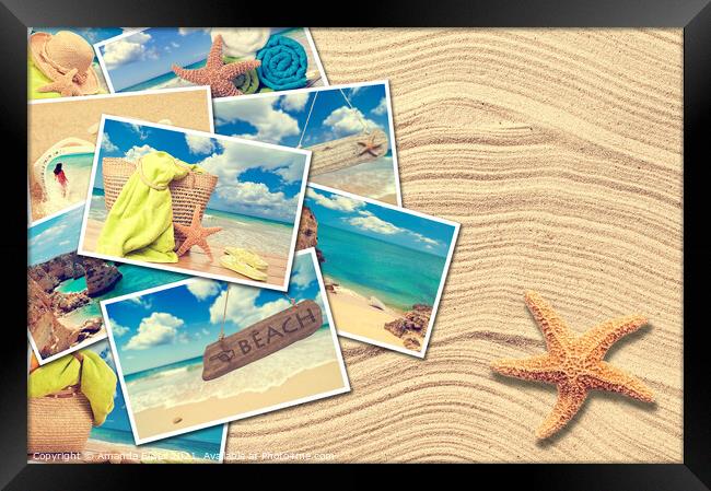 Vacation Postcards Framed Print by Amanda Elwell