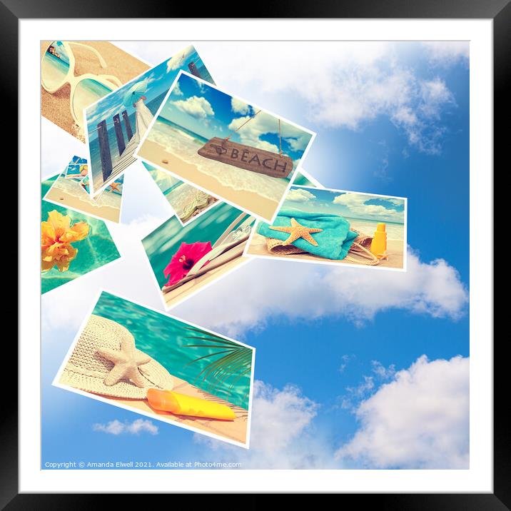 Summer Postcards Framed Mounted Print by Amanda Elwell