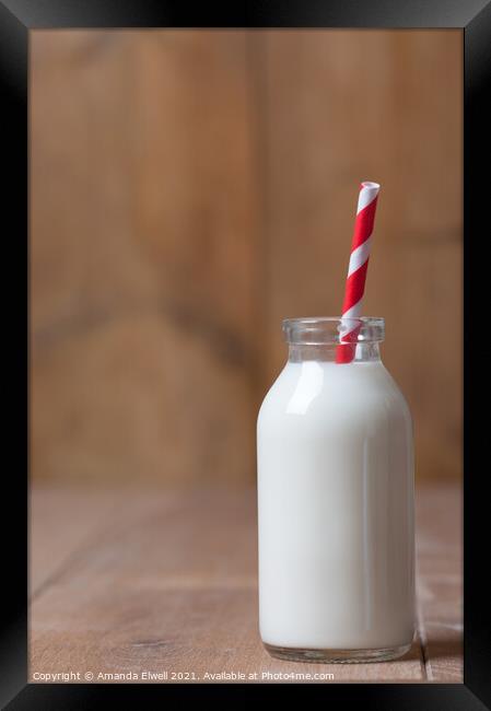 Bottle Of Milk Framed Print by Amanda Elwell