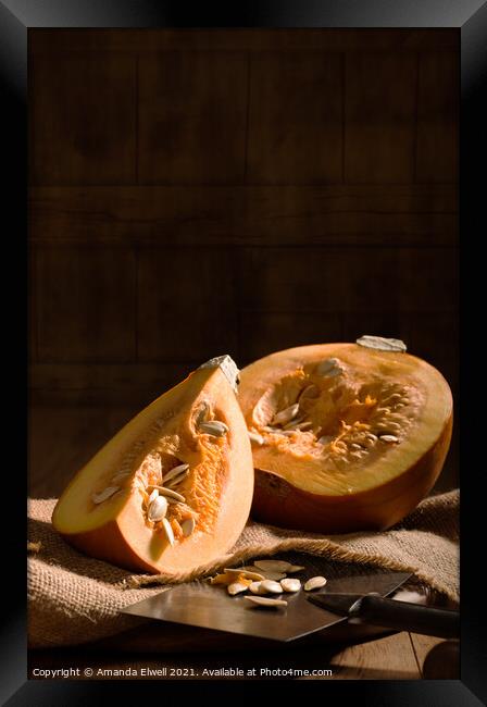 Sliced Pumpkin Framed Print by Amanda Elwell