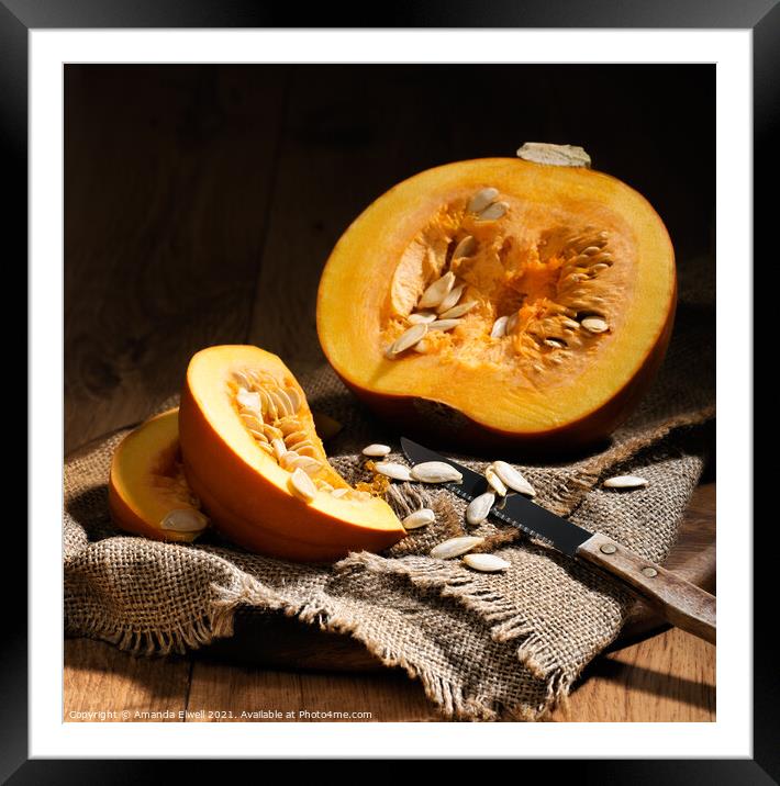 Pumpkin Slices Framed Mounted Print by Amanda Elwell