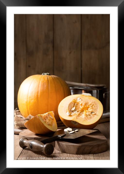 Slicing Pumpkins Framed Mounted Print by Amanda Elwell
