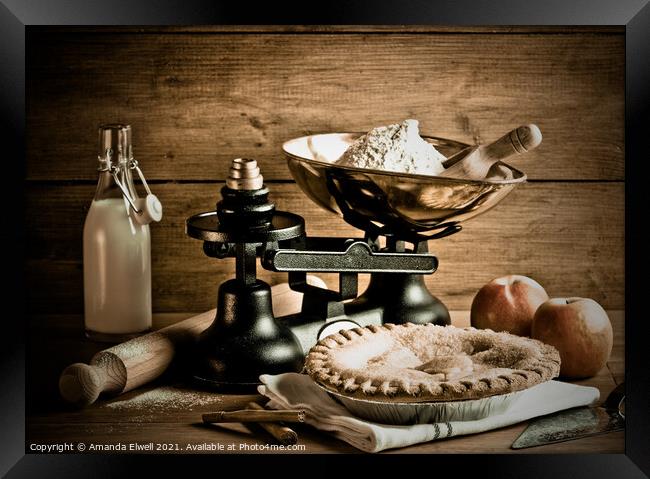 Old Fashioned Apple Pie Dessert Framed Print by Amanda Elwell