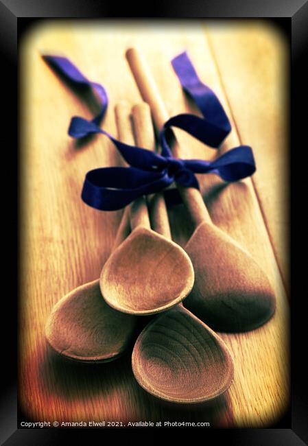 Wooden Spoons Framed Print by Amanda Elwell