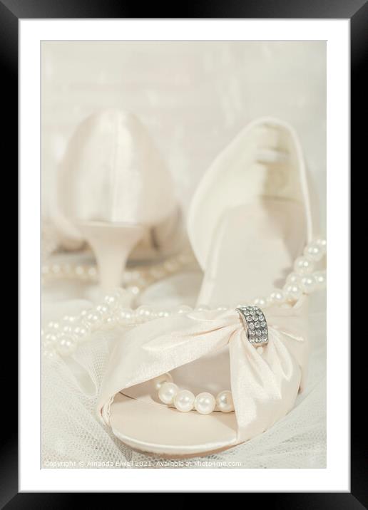 Sandals And Pearls Framed Mounted Print by Amanda Elwell